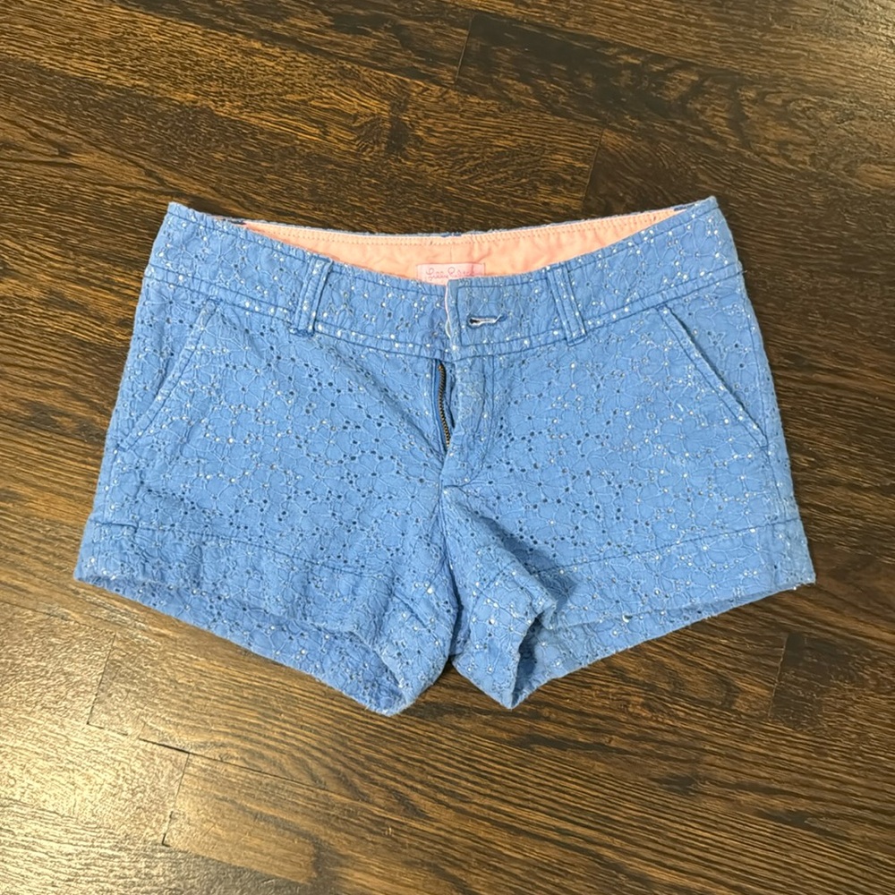 Lilly Pulitzer blue eyelet shorts size 00